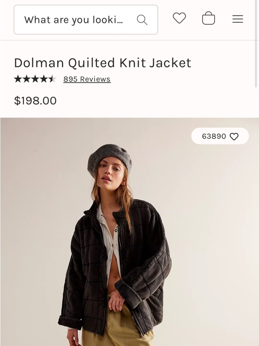 Free People Dolman Quilted Knit Jacket - Black